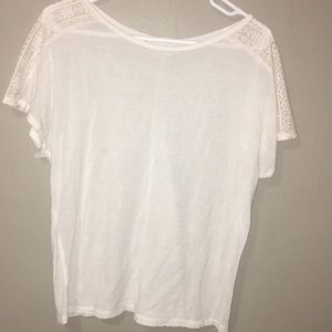 White Shirt with Lace Sleeves